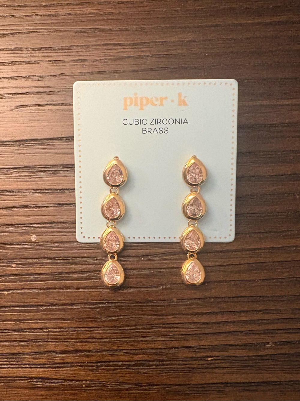 NEW Piper K Gold Linear Earrings